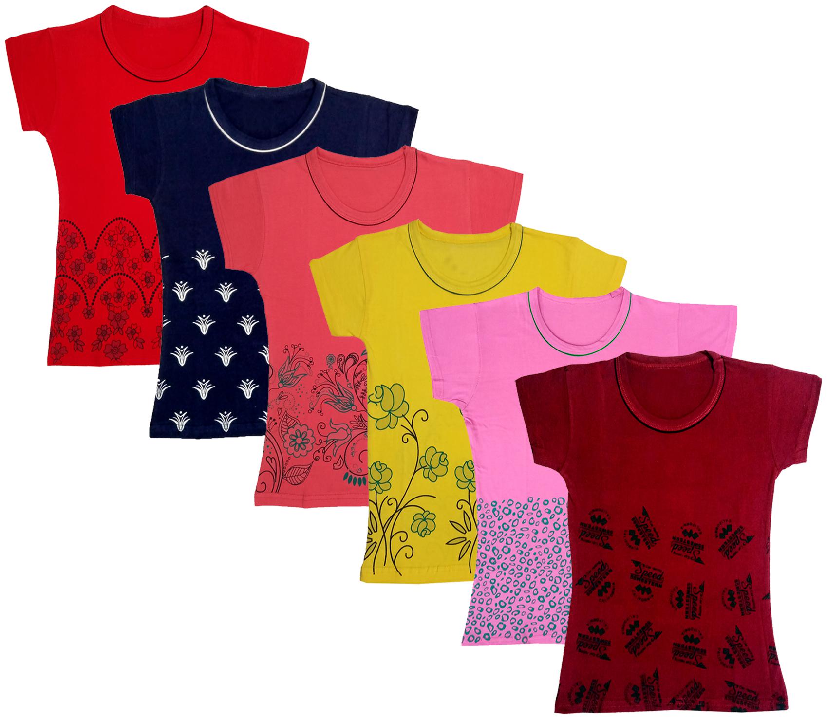 

Indiweaves Girl Cotton Printed T shirt - Multi
