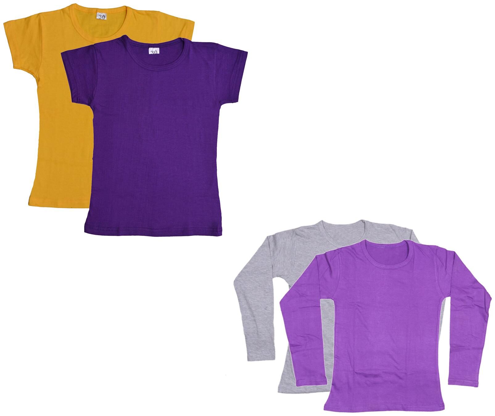 

Indiweaves Girl Cotton Solid T shirt - Multi