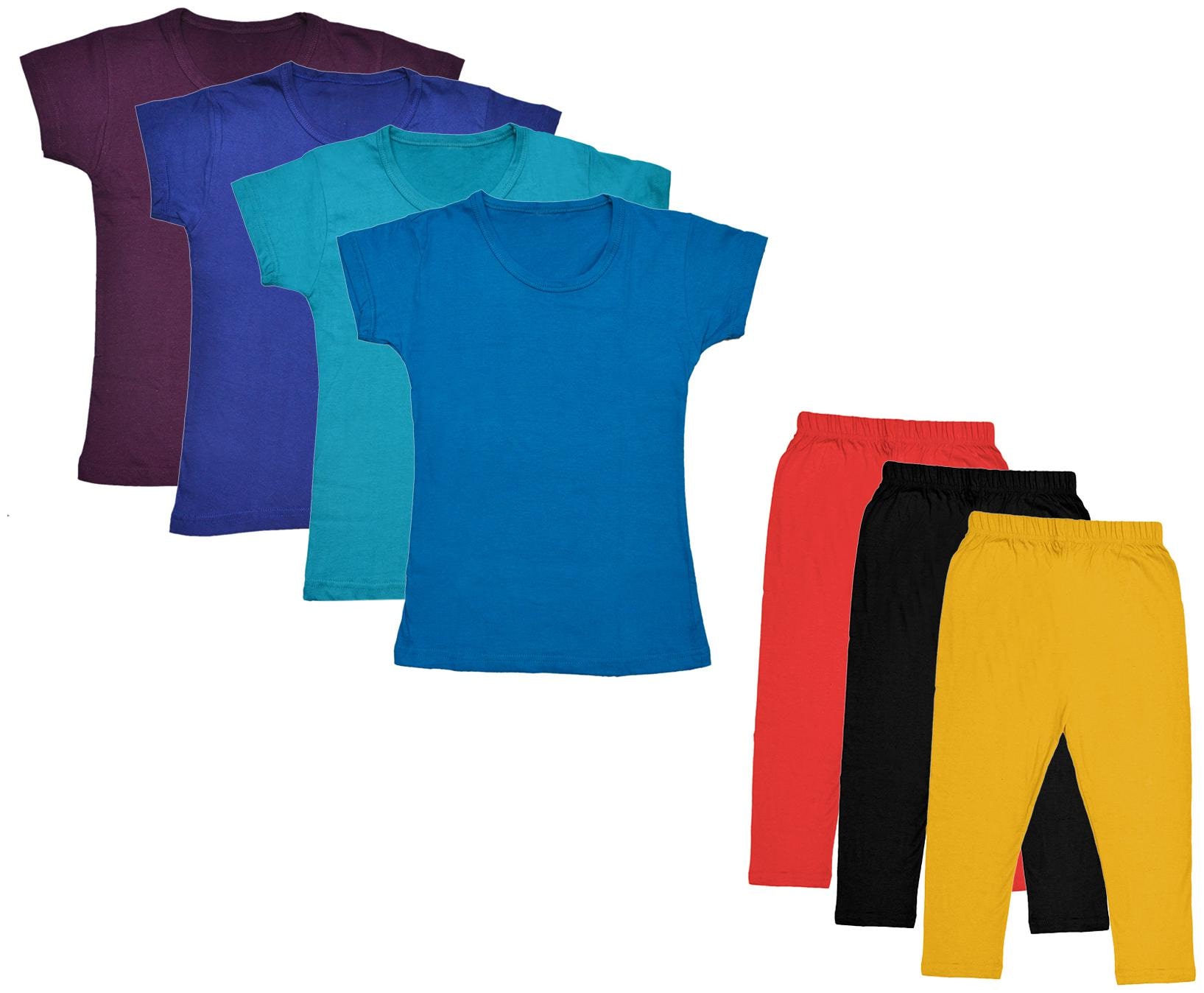 

Indiweaves Girl Cotton Top Bottom Set - Multi