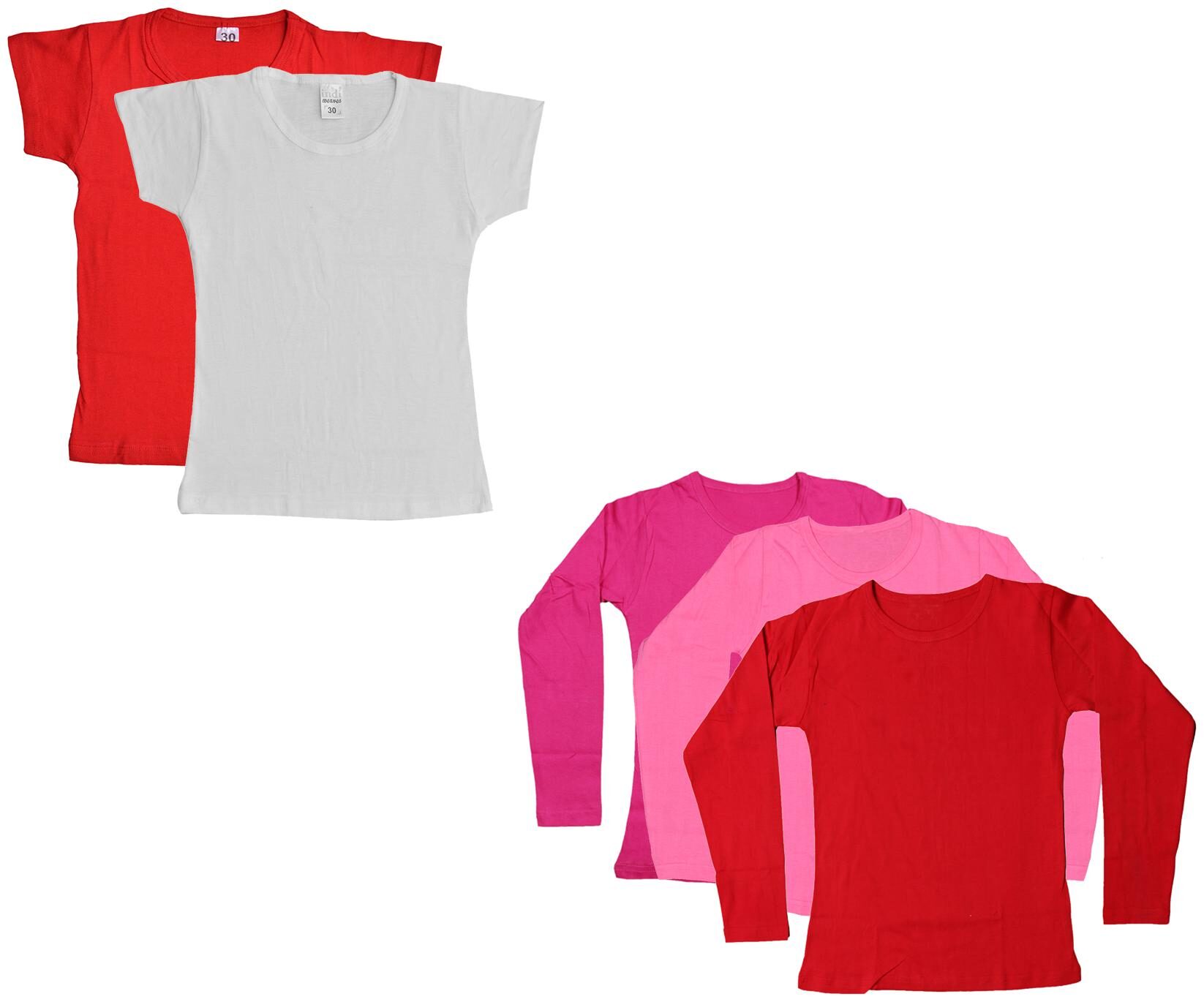 

Indiweaves Girl Cotton Solid T shirt - Multi