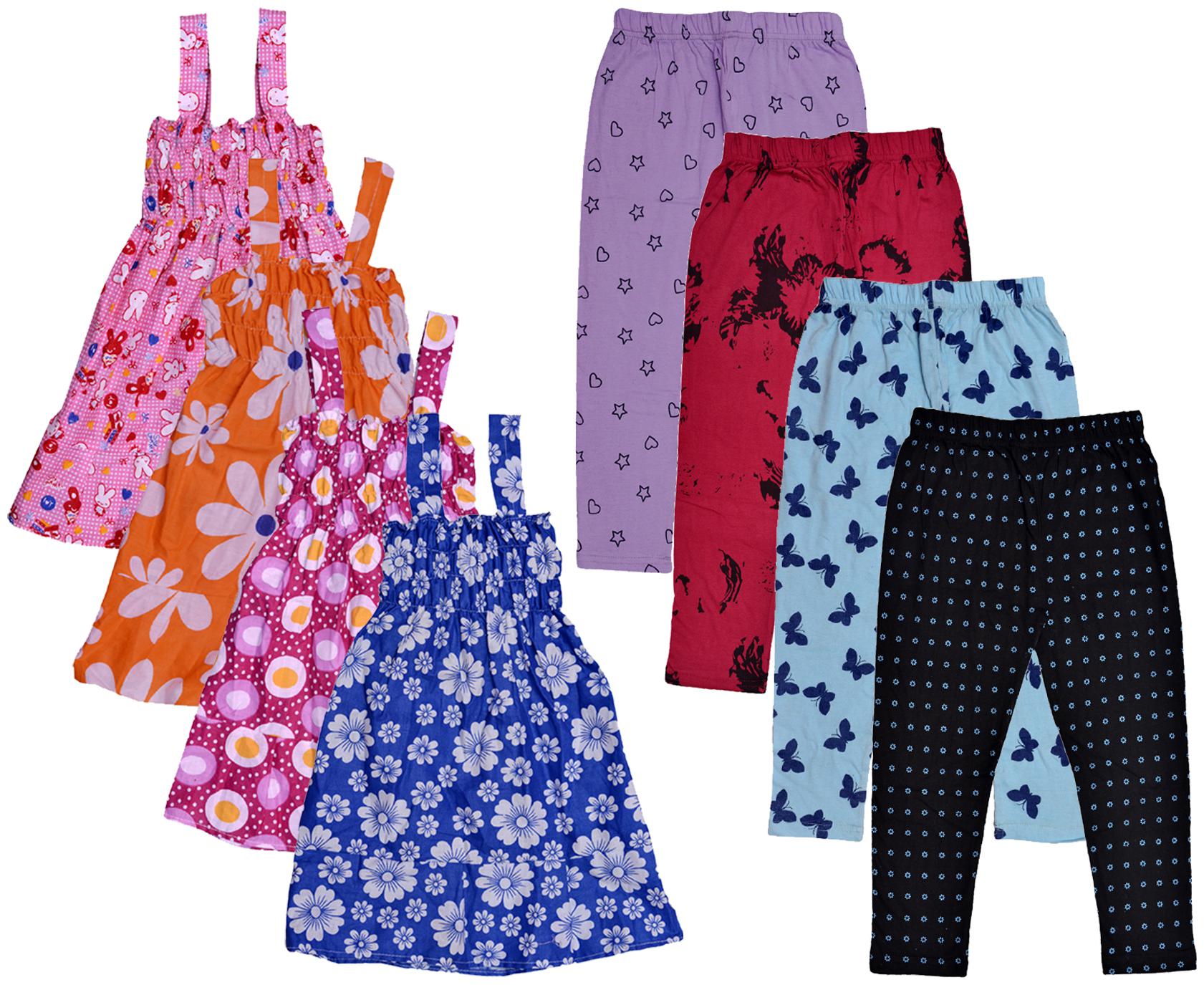 

Indiweaves Girl Cotton Top Bottom Set - Multi