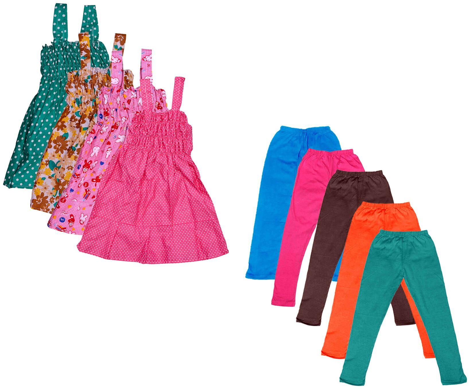 

Indiweaves Girl Cotton Top Bottom Set - Multi