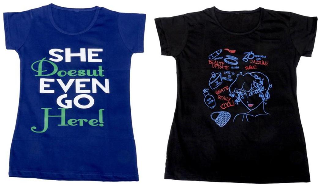 

Indiweaves Girl Cotton Solid T shirt - Multi