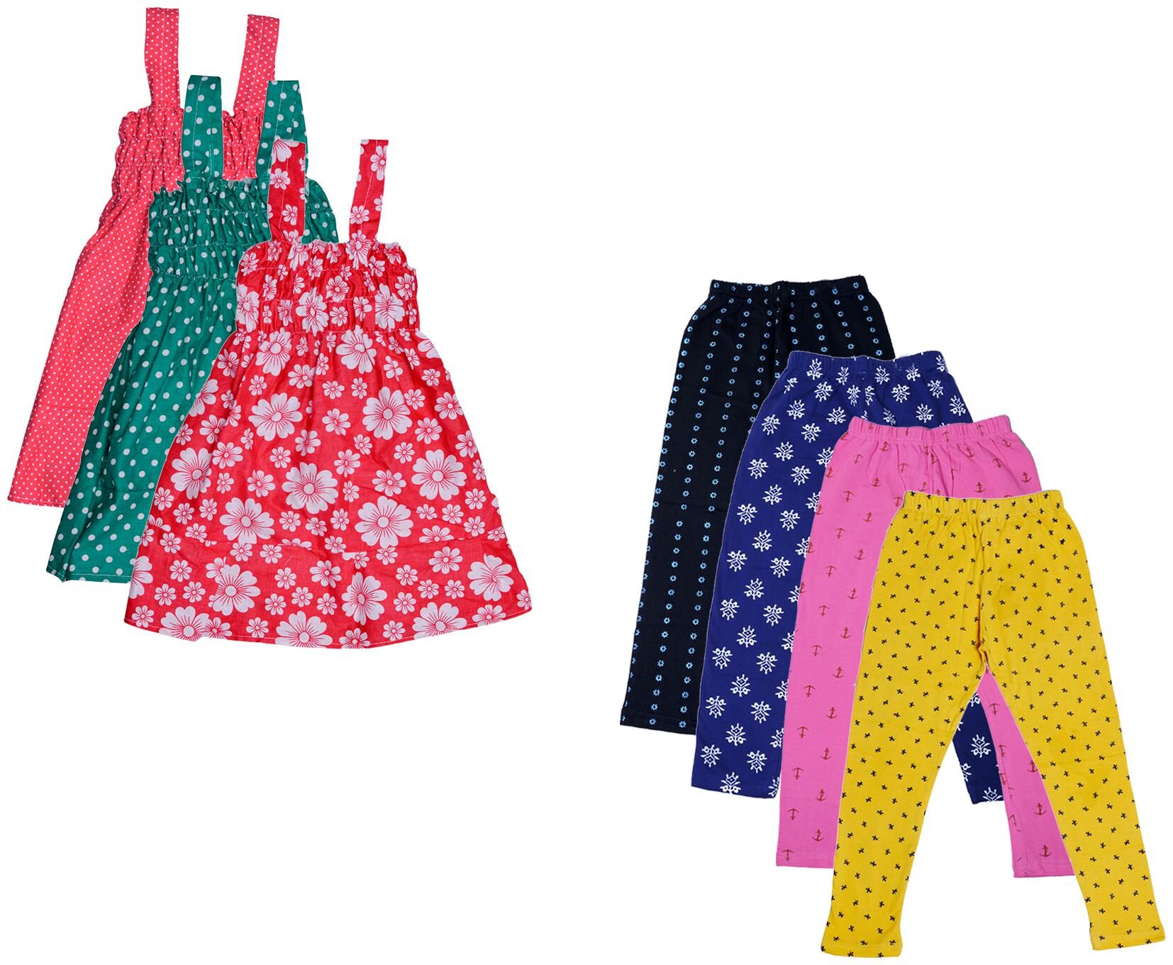 

Indiweaves Girl Cotton Top Bottom Set - Multi