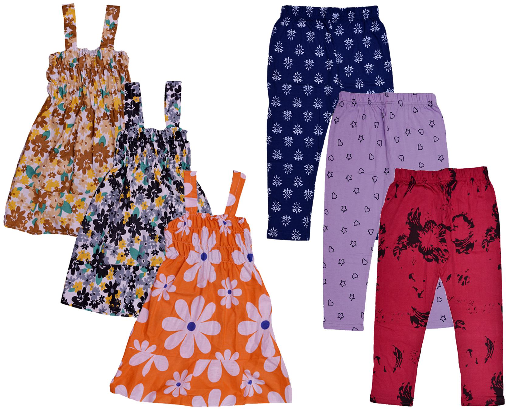 

Indiweaves Girl Cotton Top Bottom Set - Multi