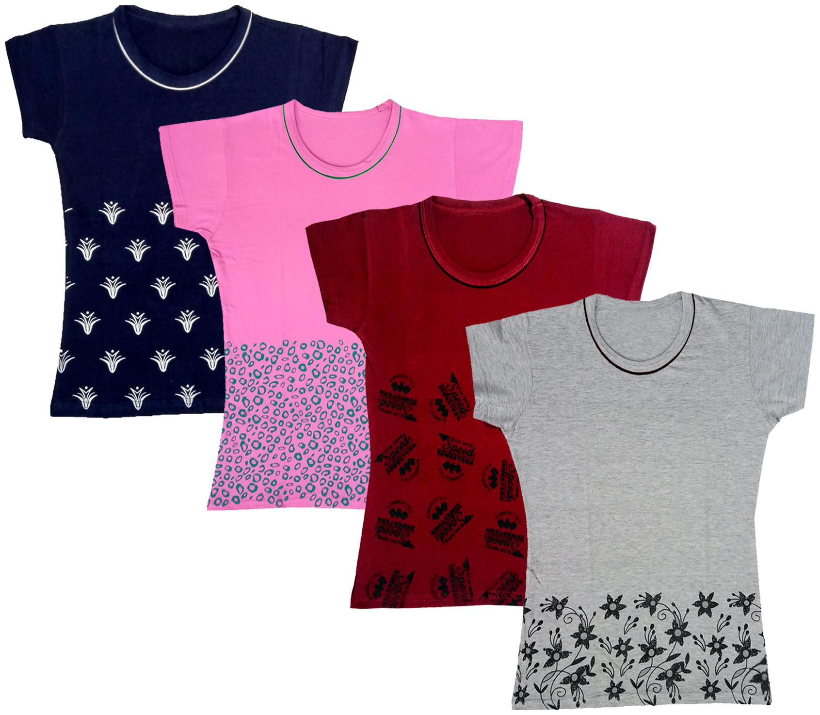 

Indiweaves Girl Cotton Printed T shirt - Multi