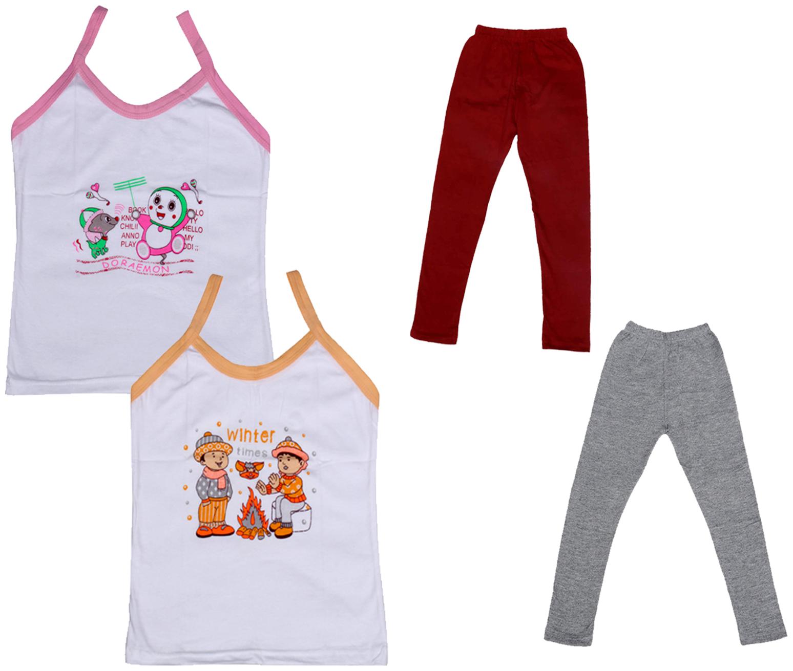 

Indiweaves Girl Cotton Top Bottom Set - Multi