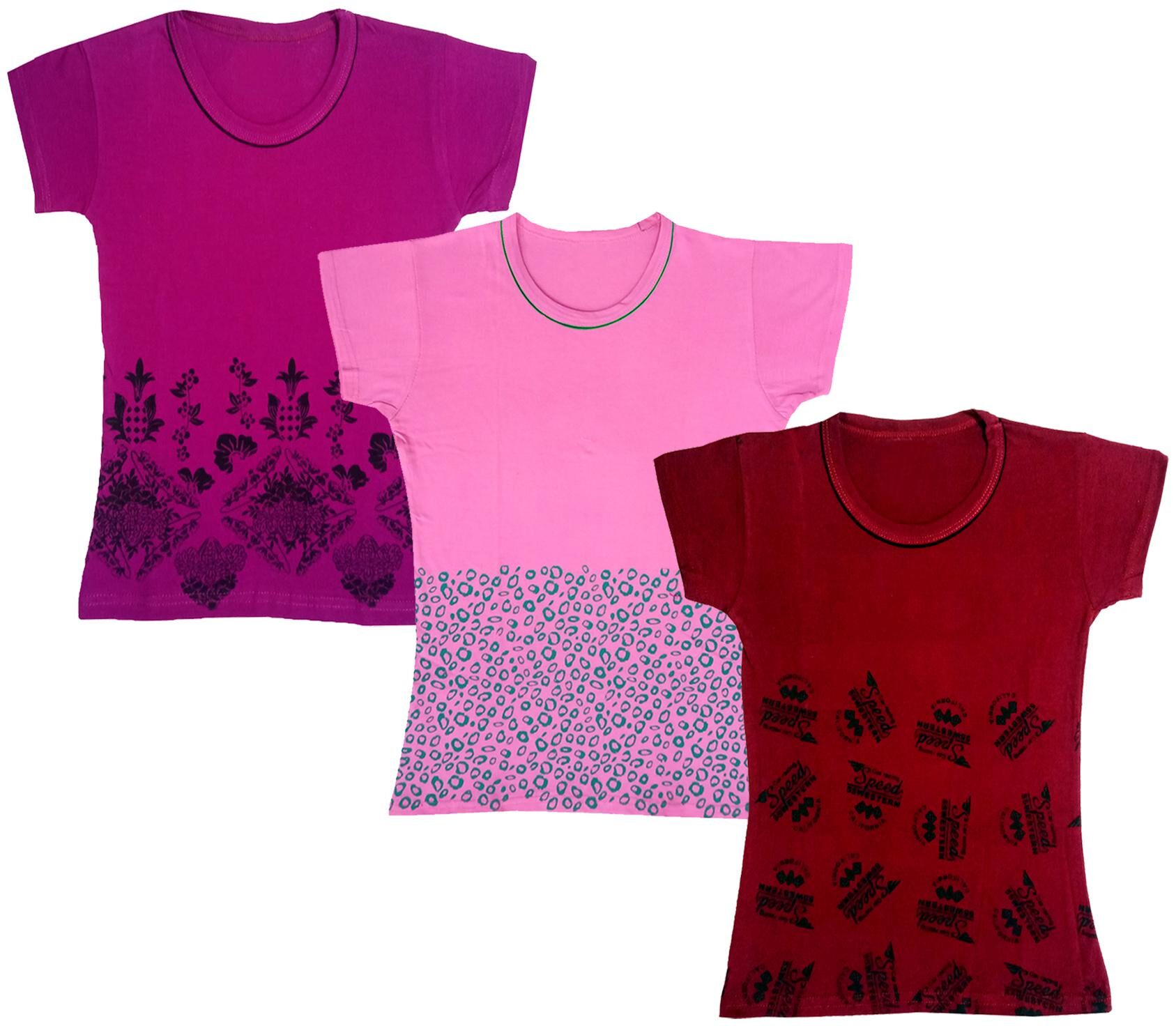 

Indiweaves Girl Cotton Printed T shirt - Multi