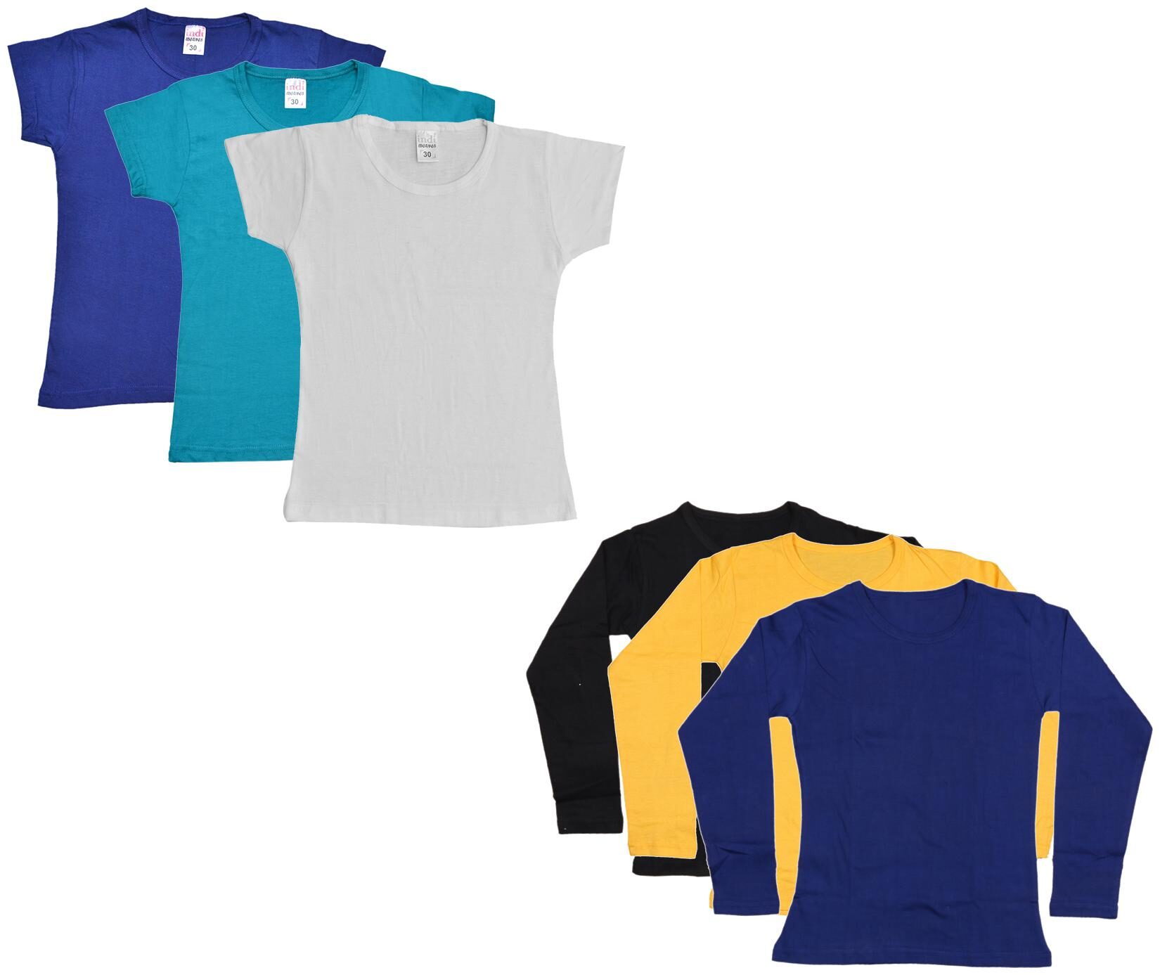 

Indiweaves Girl Cotton Solid T shirt - Multi