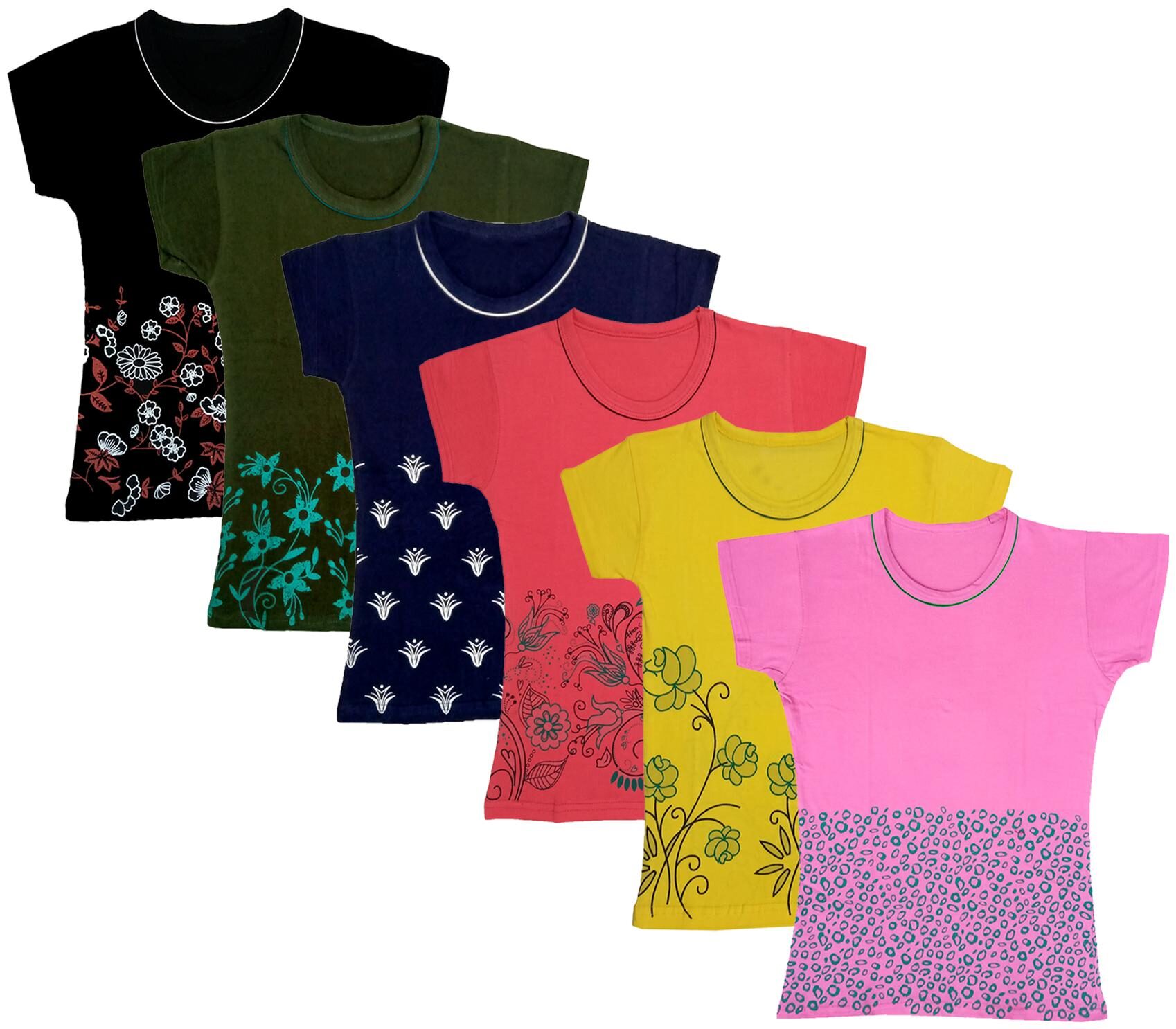 

Indiweaves Girl Cotton Printed T shirt - Multi