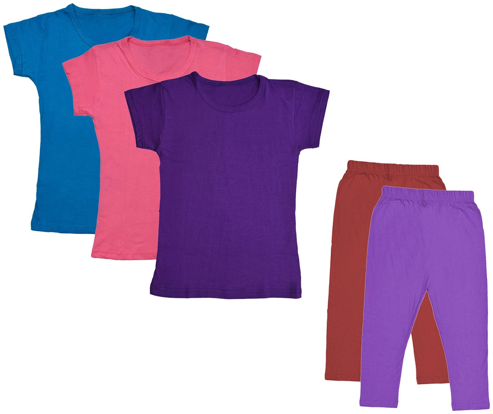 

Indiweaves Girl Cotton Top Bottom Set - Multi