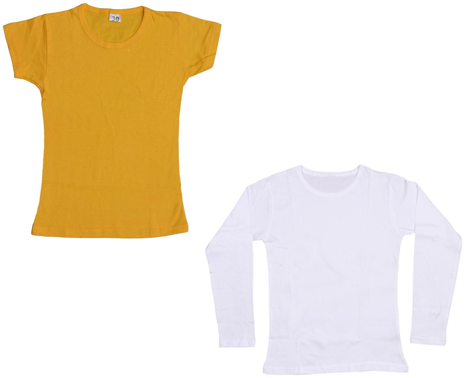 

Indiweaves Girl Cotton Solid T shirt - Multi