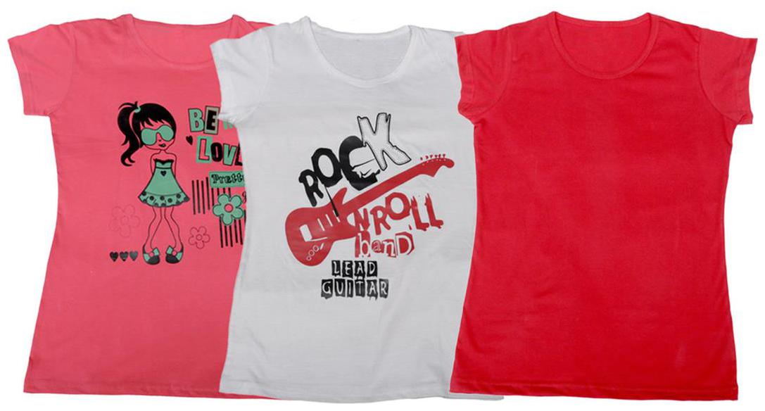 

Indiweaves Girl Cotton Solid T shirt - Multi