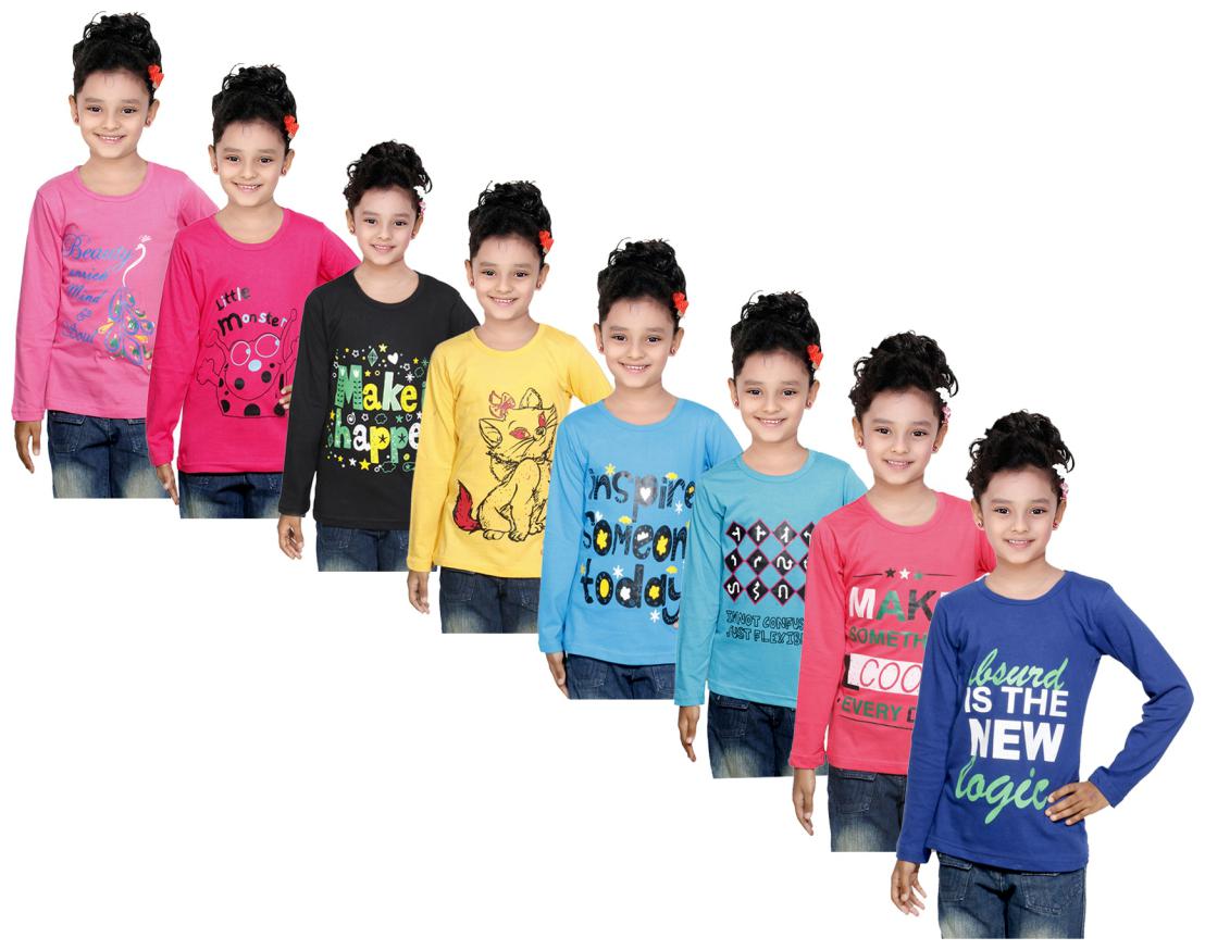 

Indiweaves Girl Cotton Solid Top - Multi