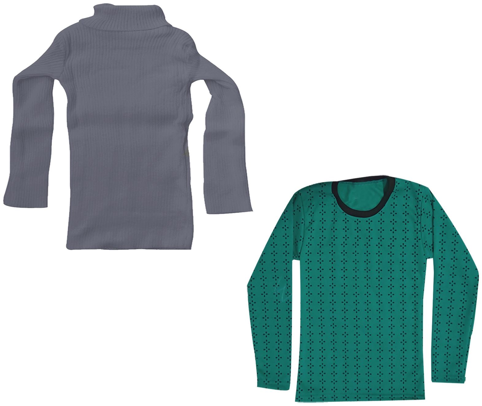 

Indiweaves Girl Wool Printed T shirt - Grey Green