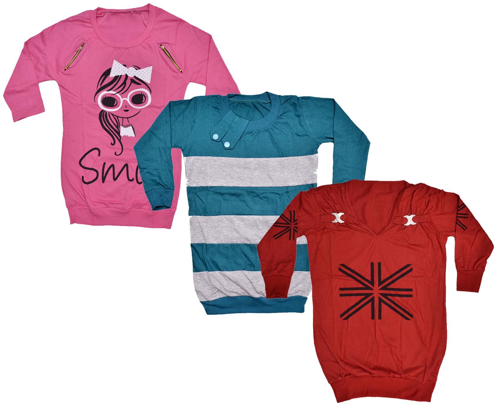 

Indiweaves Girl Cotton Printed Top - Multi