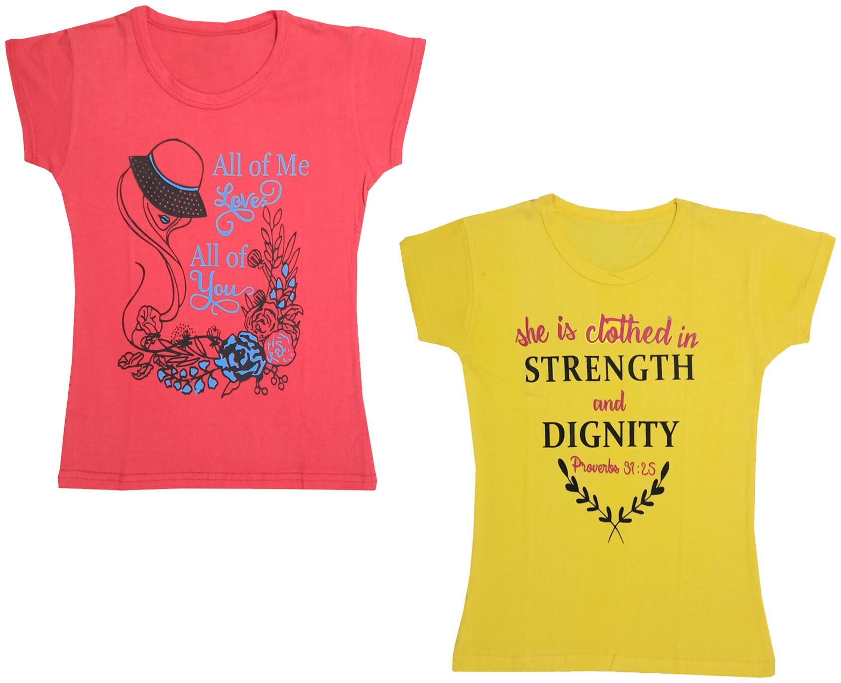

Indiweaves Girl Cotton Printed T shirt - Multi