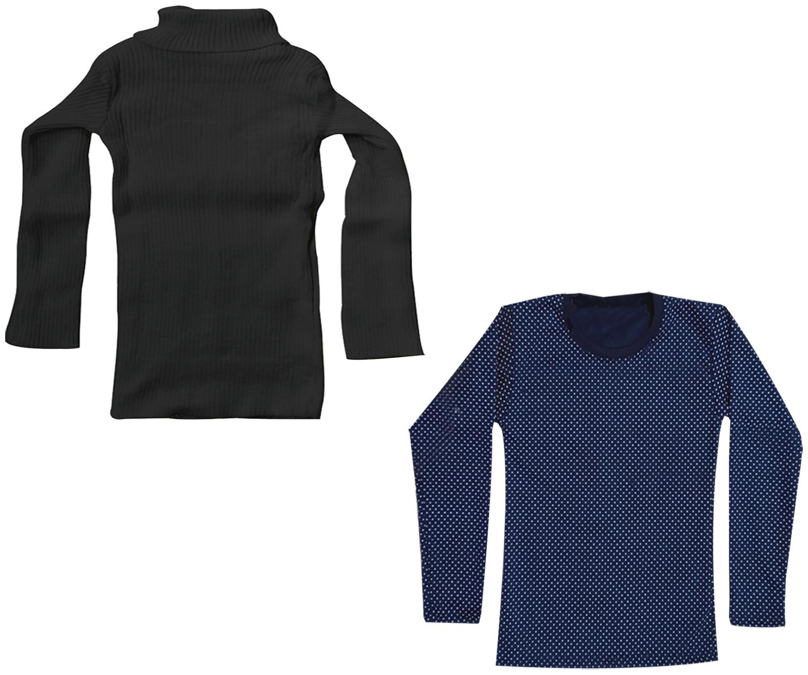

Indiweaves Girl Wool Printed T shirt - Black Blue