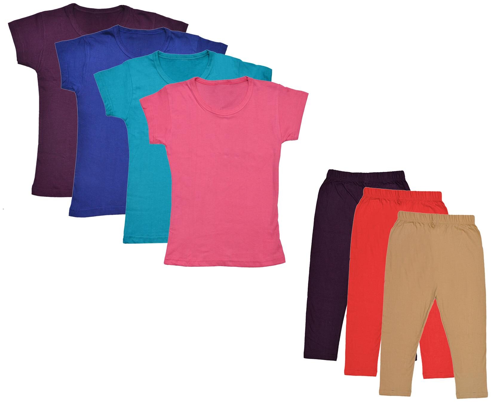 

Indiweaves Girl Cotton Top Bottom Set - Multi