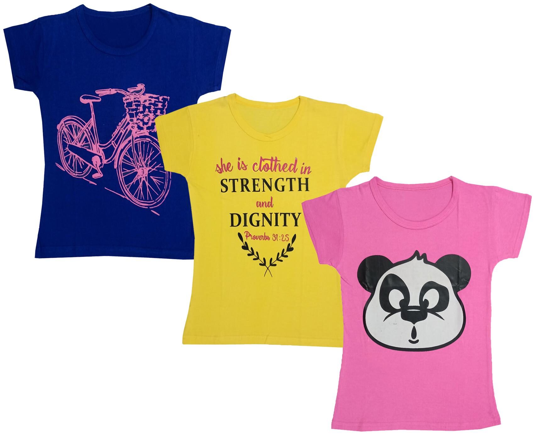 

Indiweaves Girl Cotton Printed T shirt - Multi