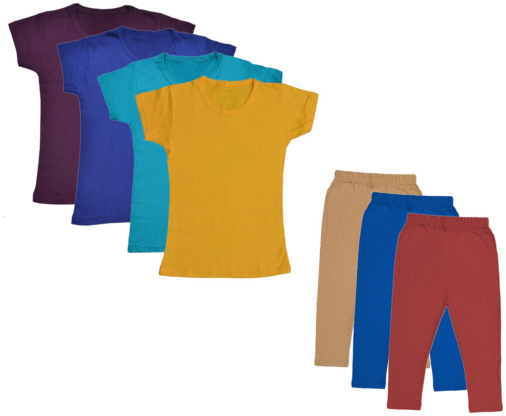 

Indiweaves Girl Cotton Top Bottom Set - Multi