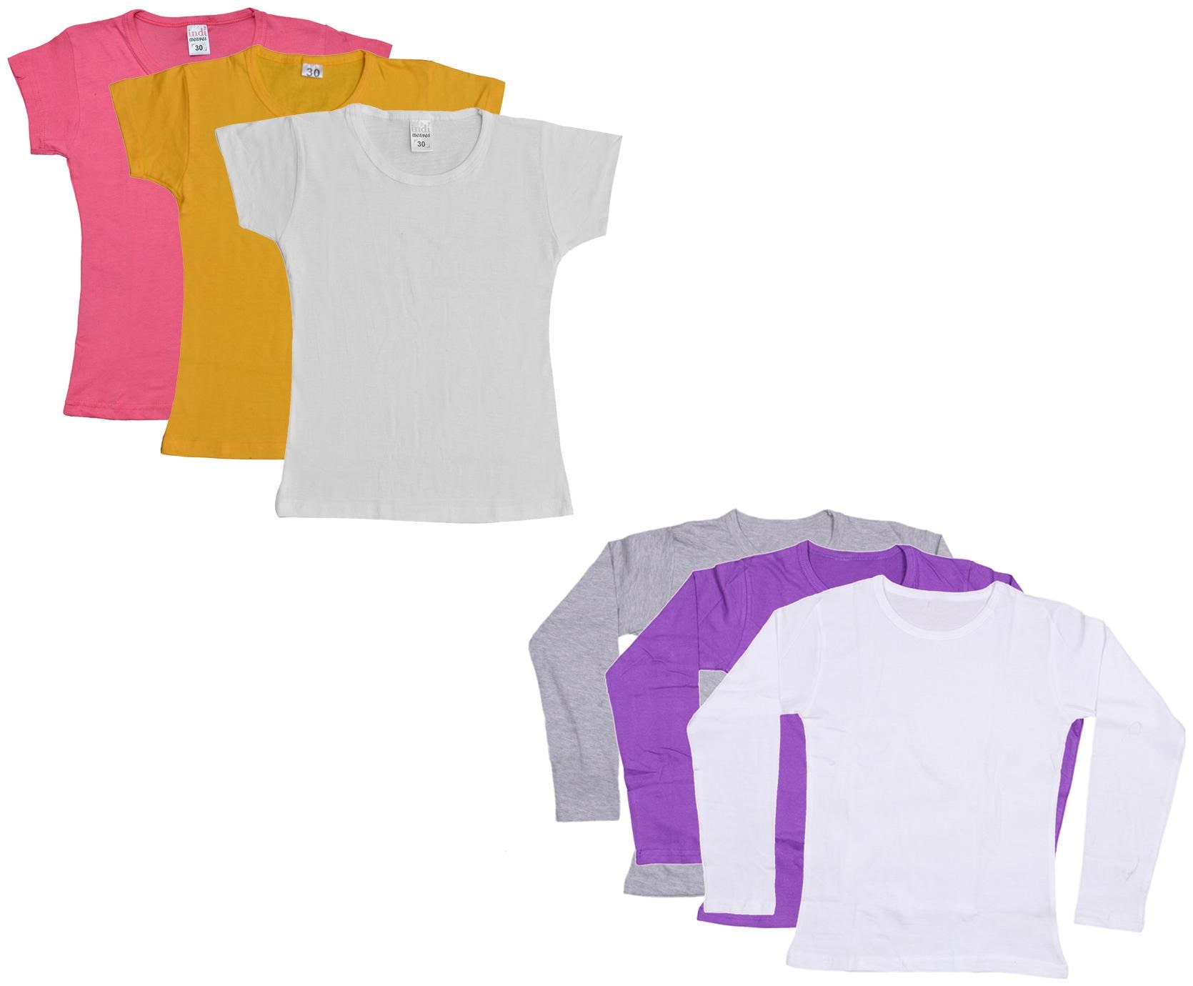 

Indiweaves Girl Cotton Solid T shirt - Multi