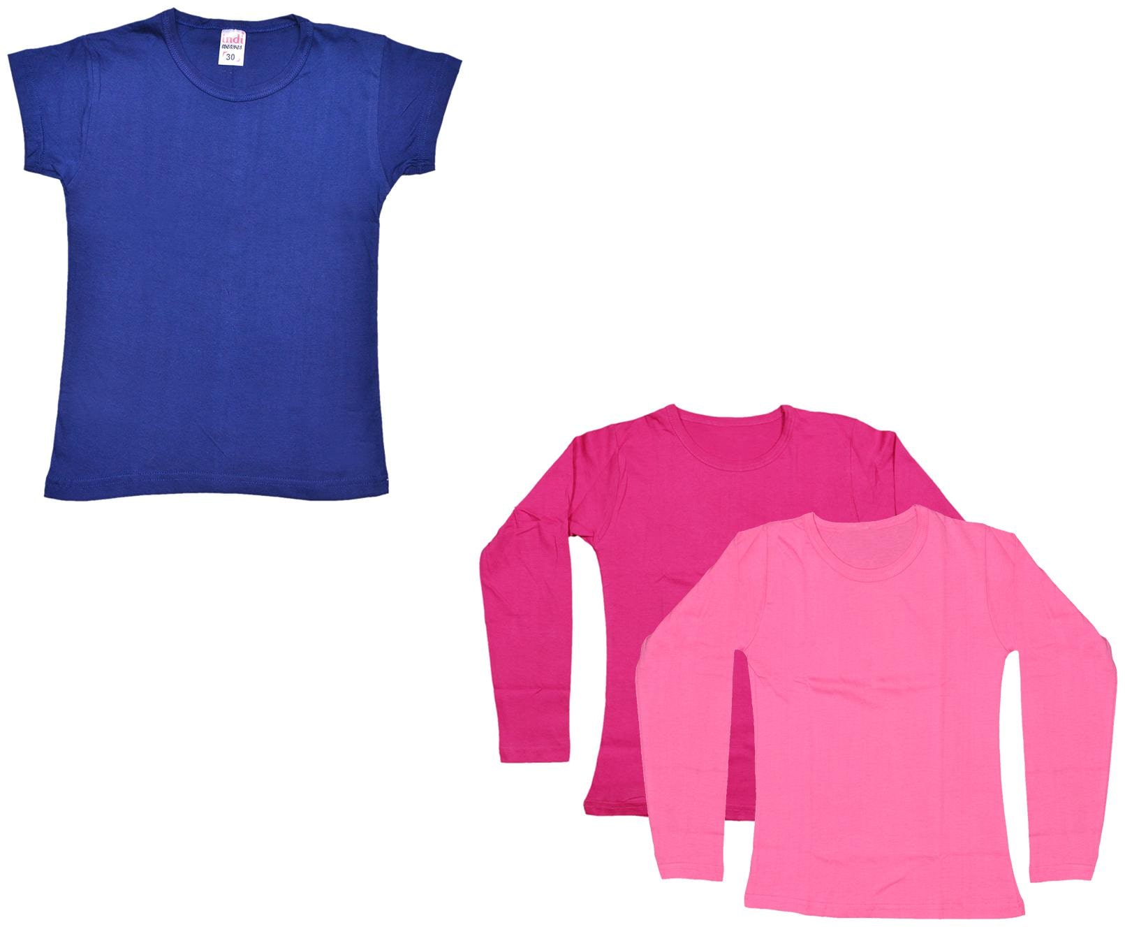 

Indiweaves Girl Cotton Solid T shirt - Multi