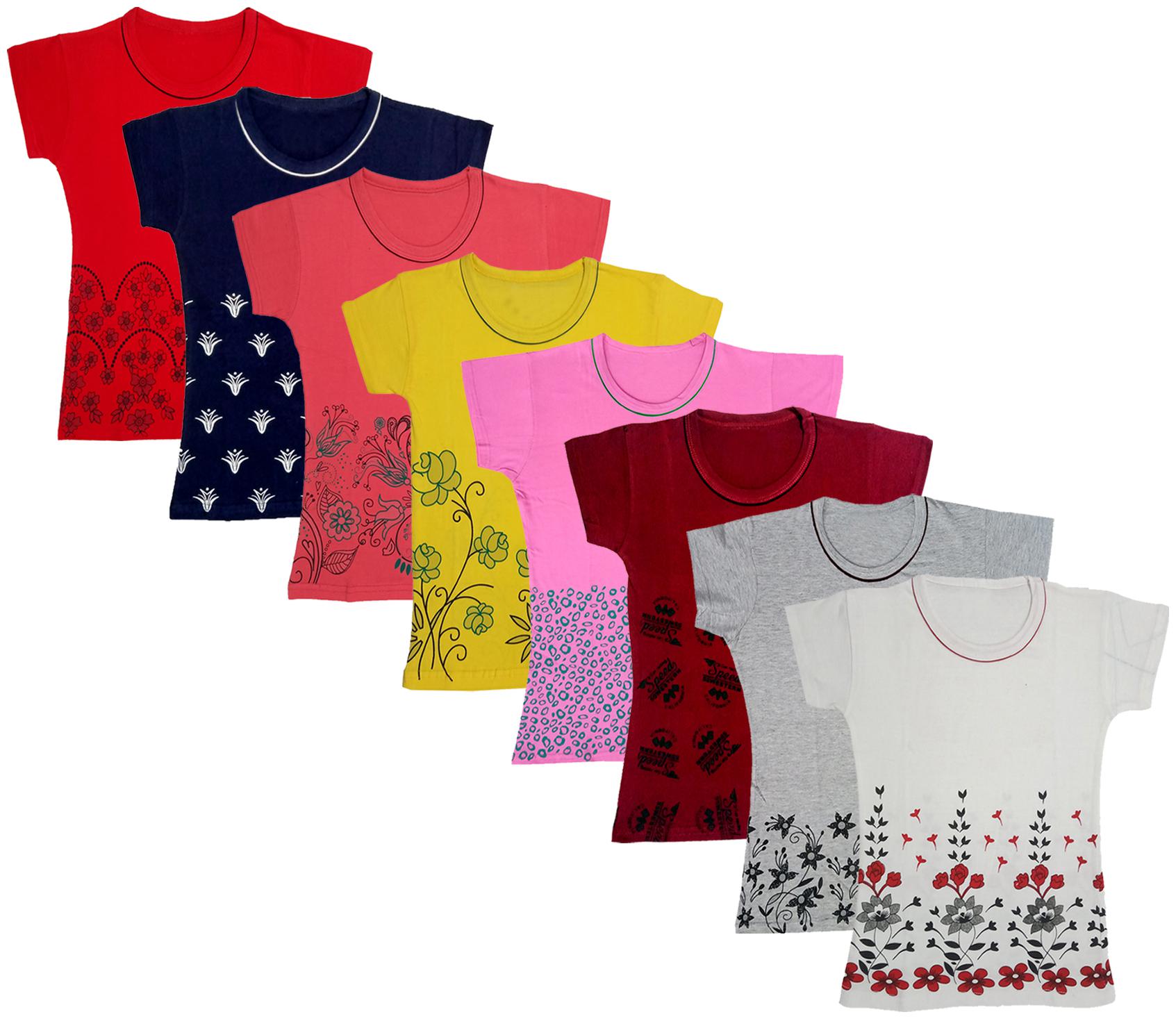 

Indiweaves Girl Cotton Printed T shirt - Multi
