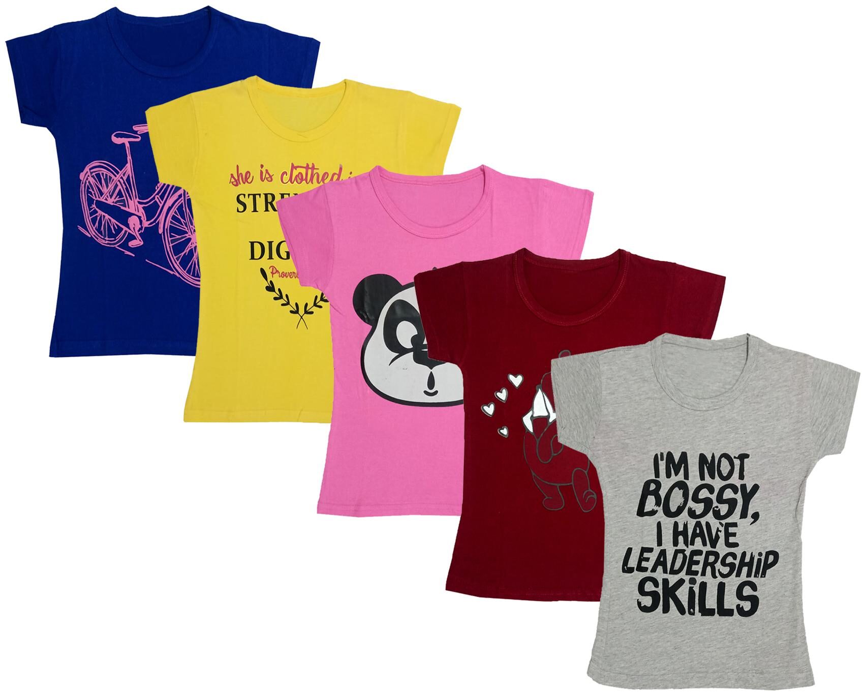 

Indiweaves Girl Cotton Printed T shirt - Multi