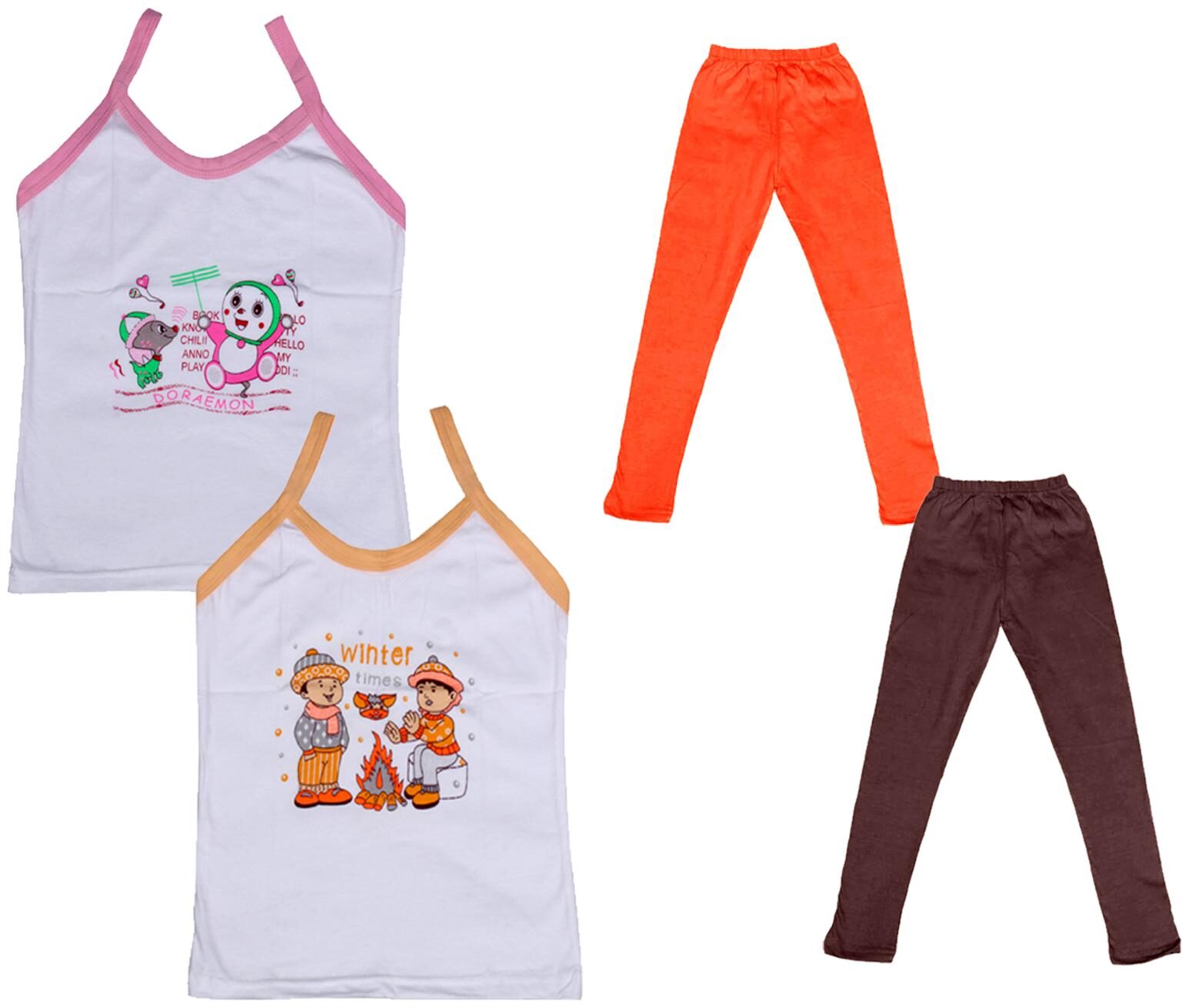 

Indiweaves Girl Cotton Top Bottom Set - Multi