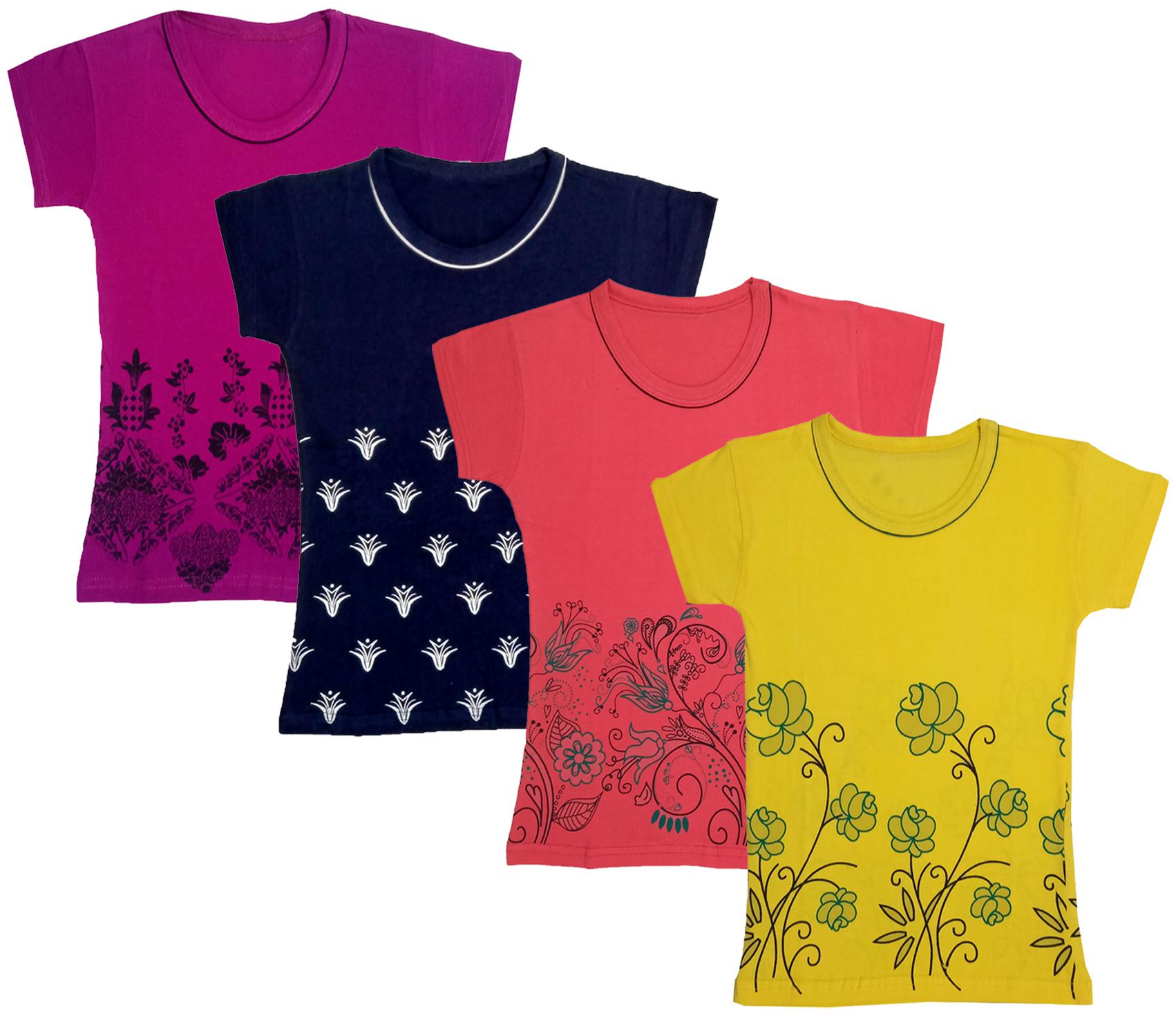 

Indiweaves Girl Cotton Printed T shirt - Multi