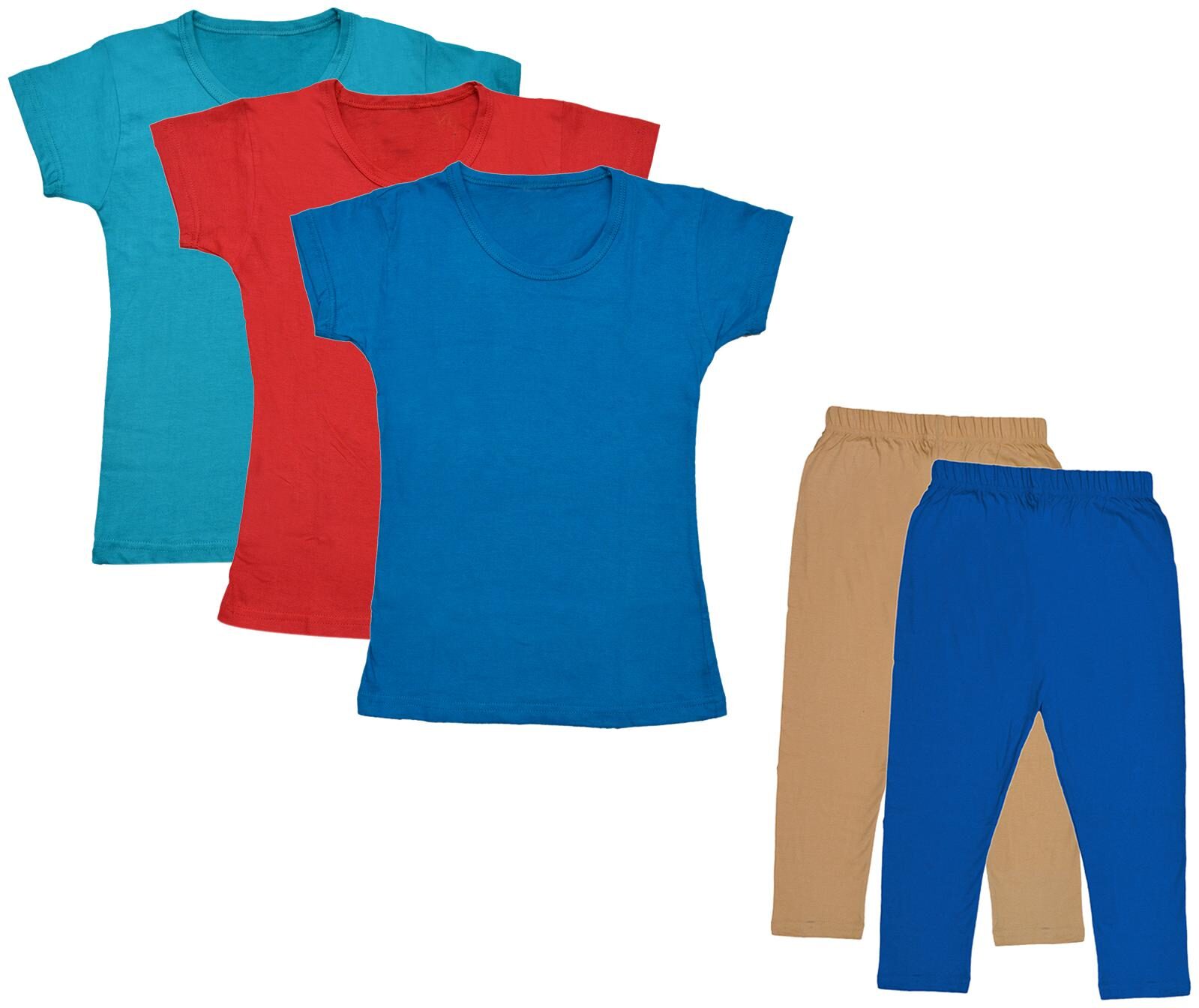 

Indiweaves Girl Cotton Top Bottom Set - Multi
