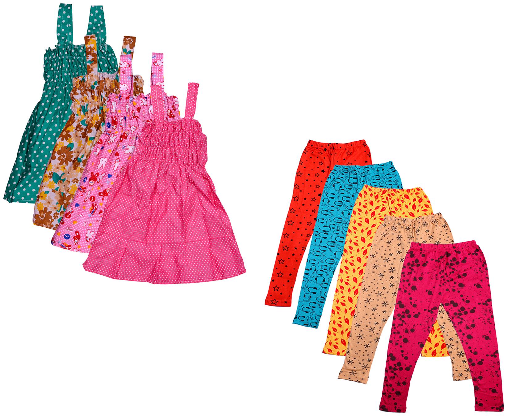 

Indiweaves Girl Cotton Top Bottom Set - Multi