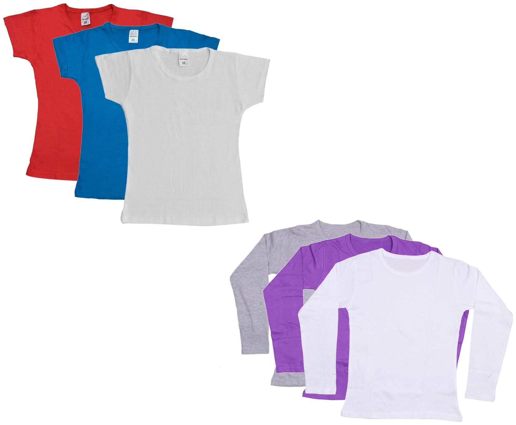 

Indiweaves Girl Cotton Solid T shirt - Multi