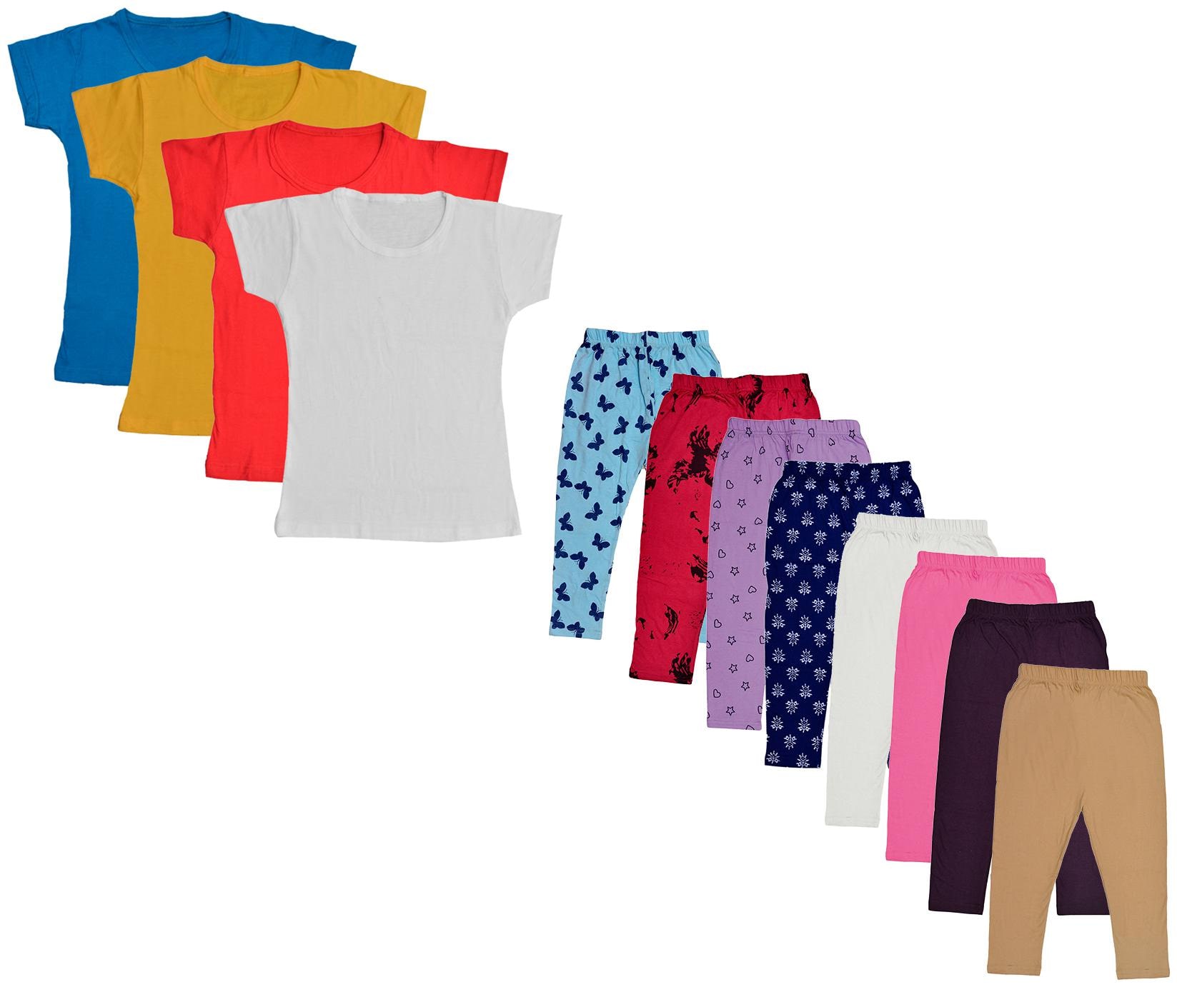 

Indiweaves Girl Cotton Top Bottom Set - Multi