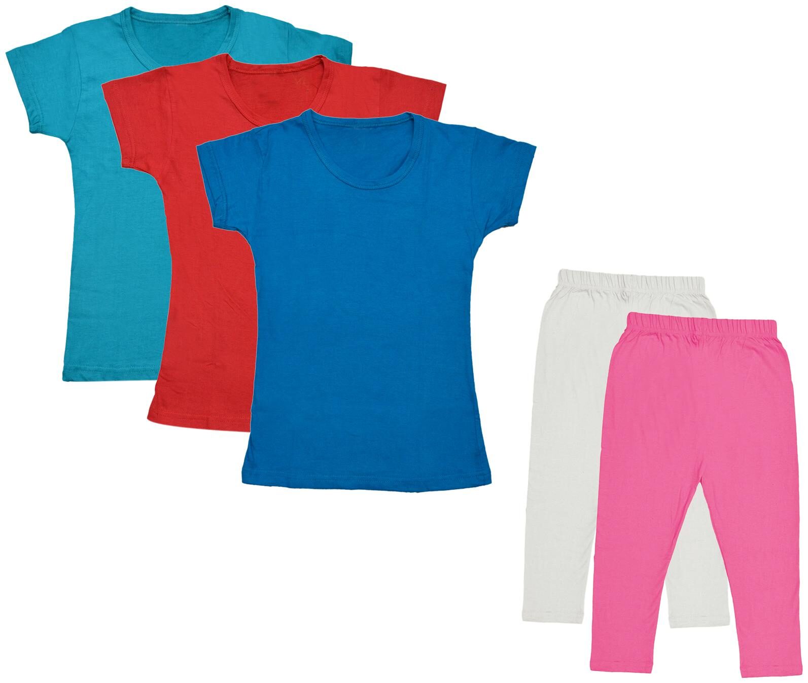 

Indiweaves Girl Cotton Top Bottom Set - Multi