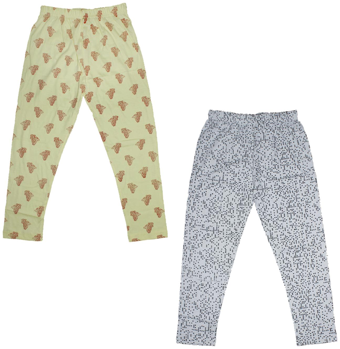 

Indiweaves Girl Cotton Printed Capri - Green Grey