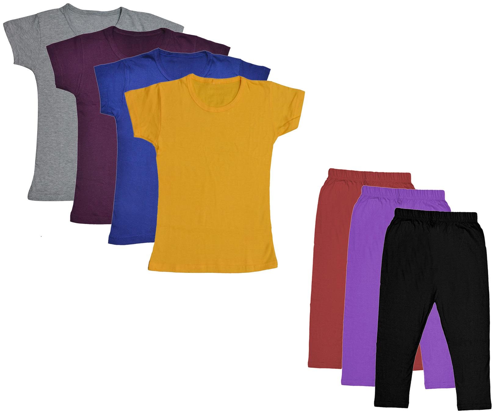 

Indiweaves Girl Cotton Top Bottom Set - Multi