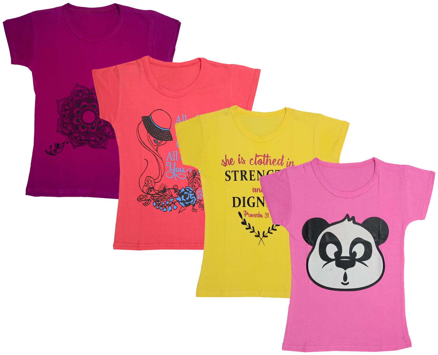 

Indiweaves Girl Cotton Printed T shirt - Multi