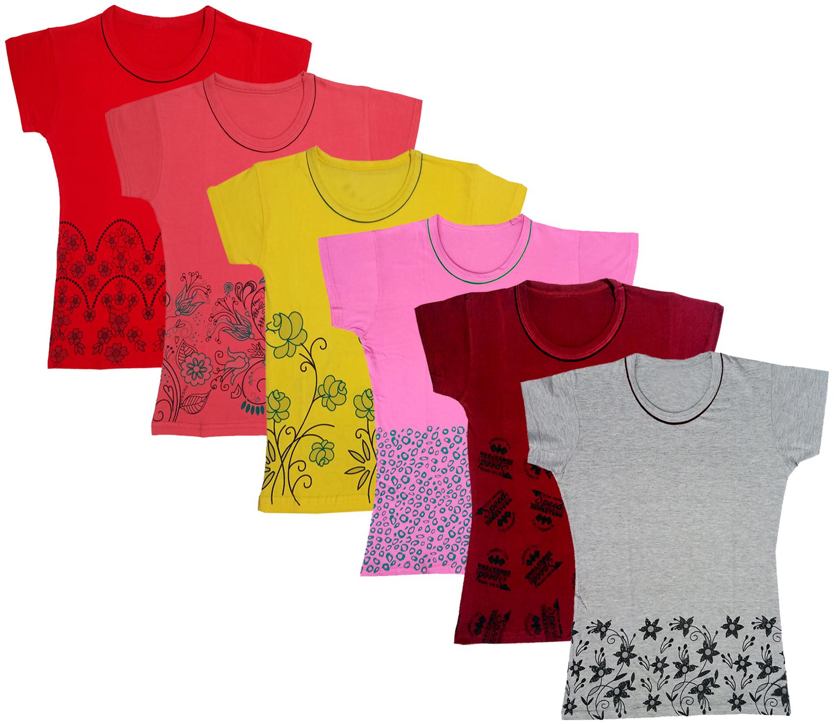 

Indiweaves Girl Cotton Printed T shirt - Multi