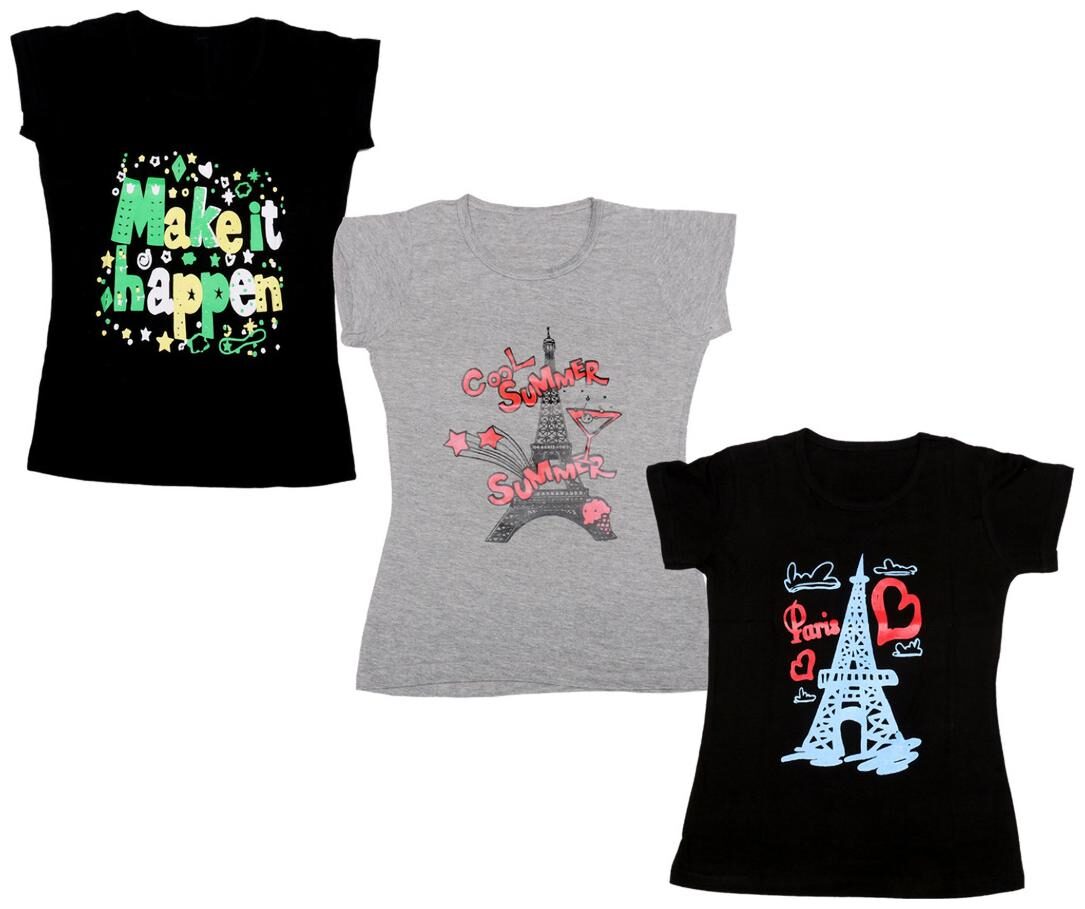 

Indiweaves Girl Cotton Printed T shirt - Multi