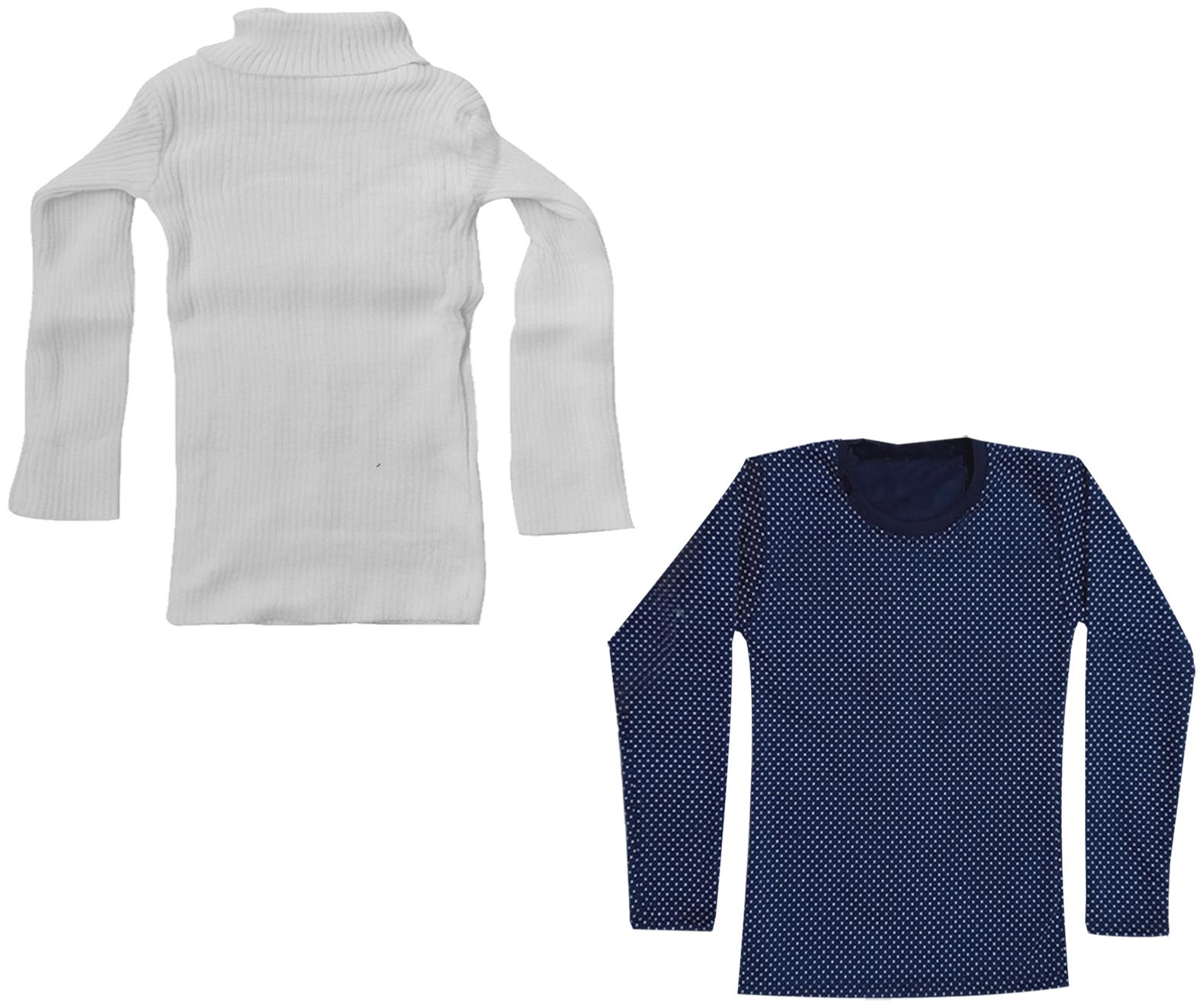

Indiweaves Girl Wool Printed T shirt - White Blue