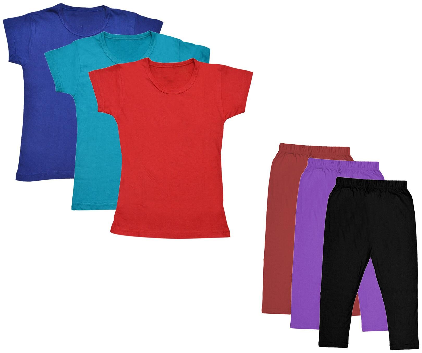 

Indiweaves Girl Cotton Top Bottom Set - Multi