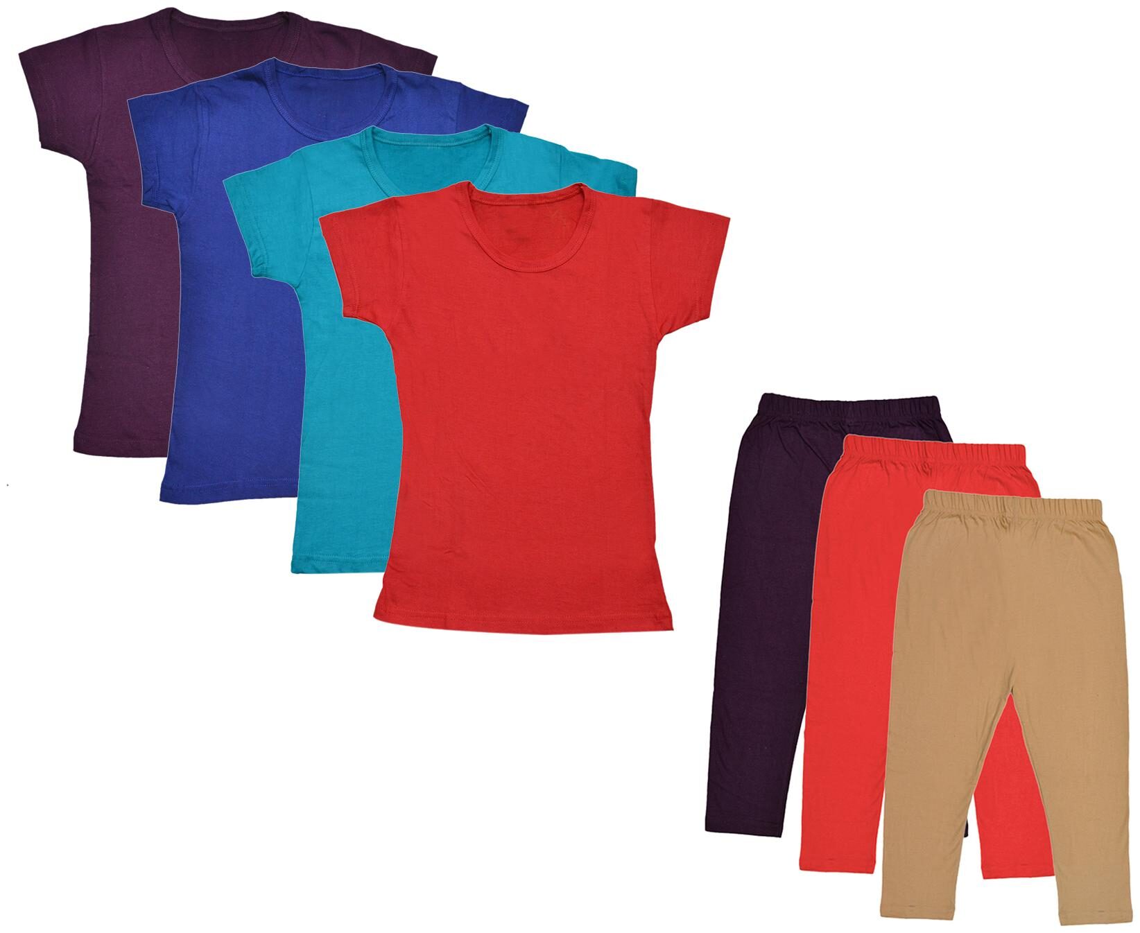 

Indiweaves Girl Cotton Top Bottom Set - Multi