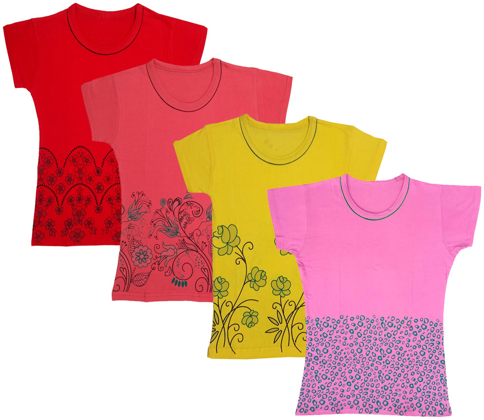 

Indiweaves Girl Cotton Printed T shirt - Multi