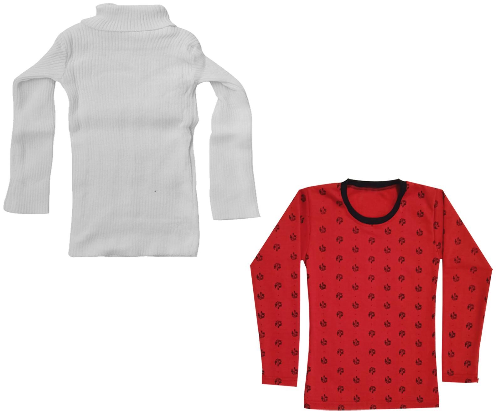 

Indiweaves Girl Wool Printed T shirt - White Red