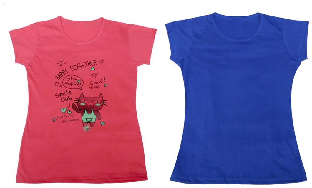

Indiweaves Girl Cotton Solid T shirt - Multi