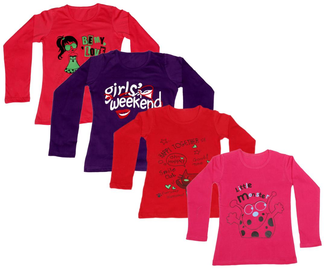 

Indiweaves Girl Cotton Printed T shirt - Multi