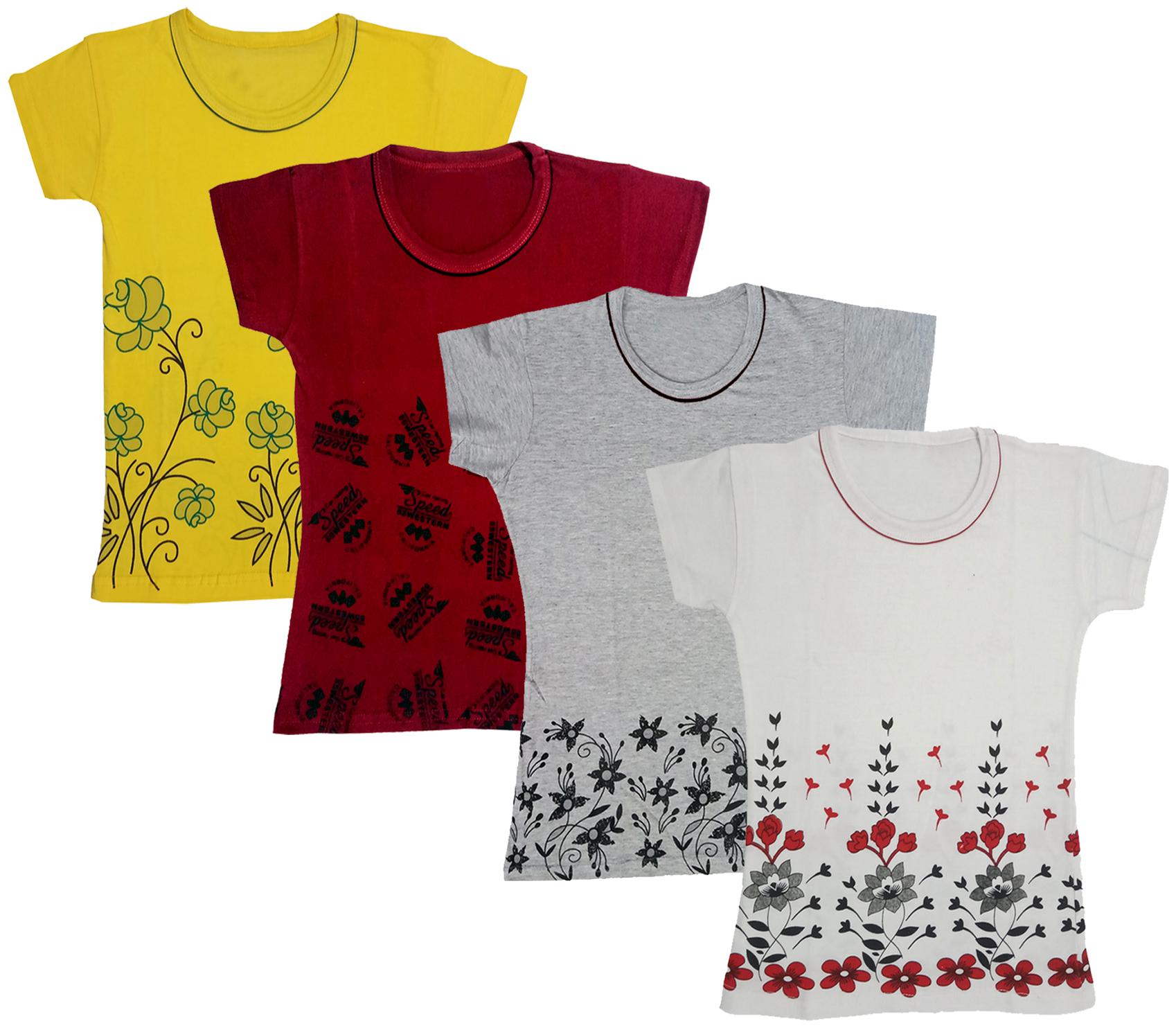 

Indiweaves Girl Cotton Printed T shirt - Multi