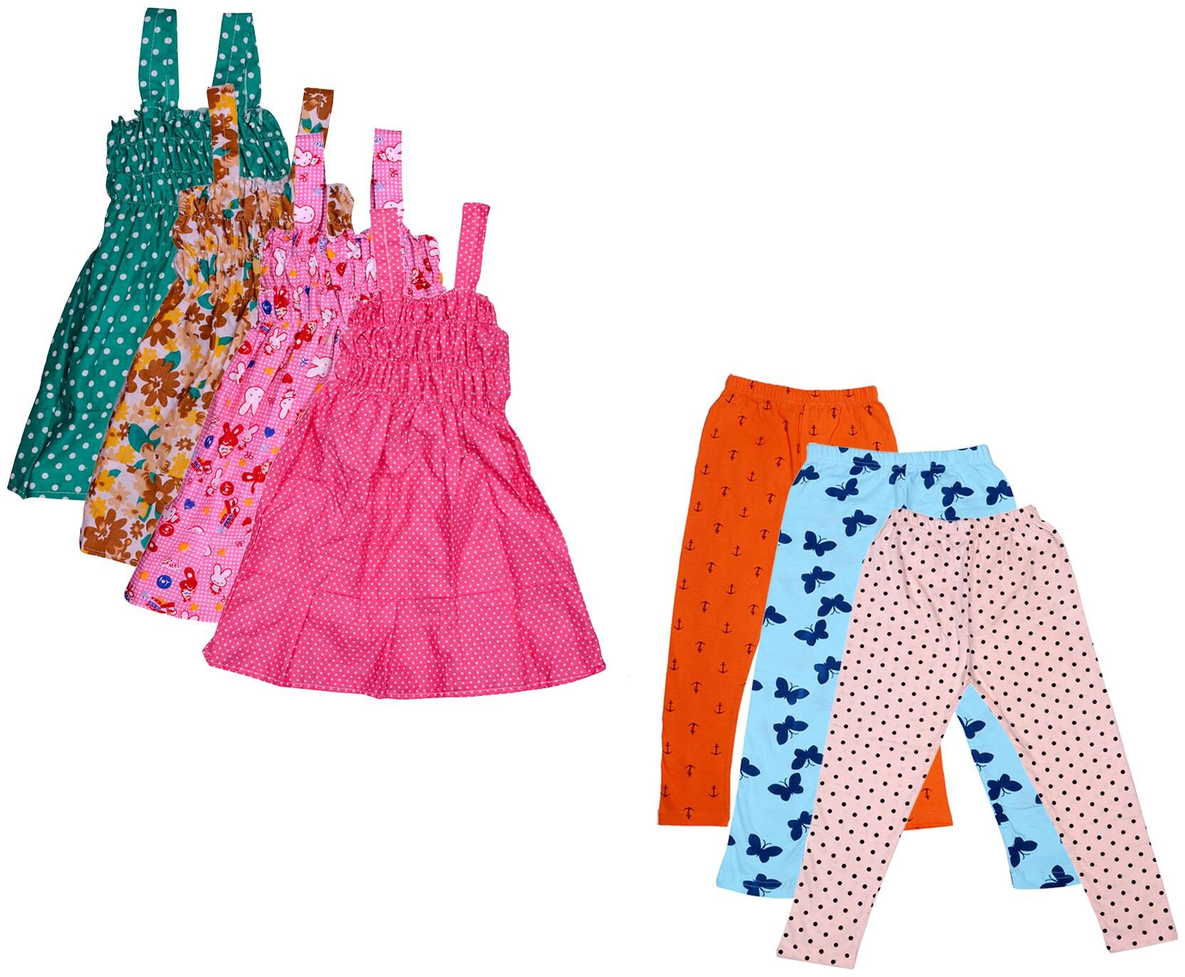 

Indiweaves Girl Cotton Top Bottom Set - Multi
